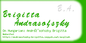 brigitta andrasofszky business card